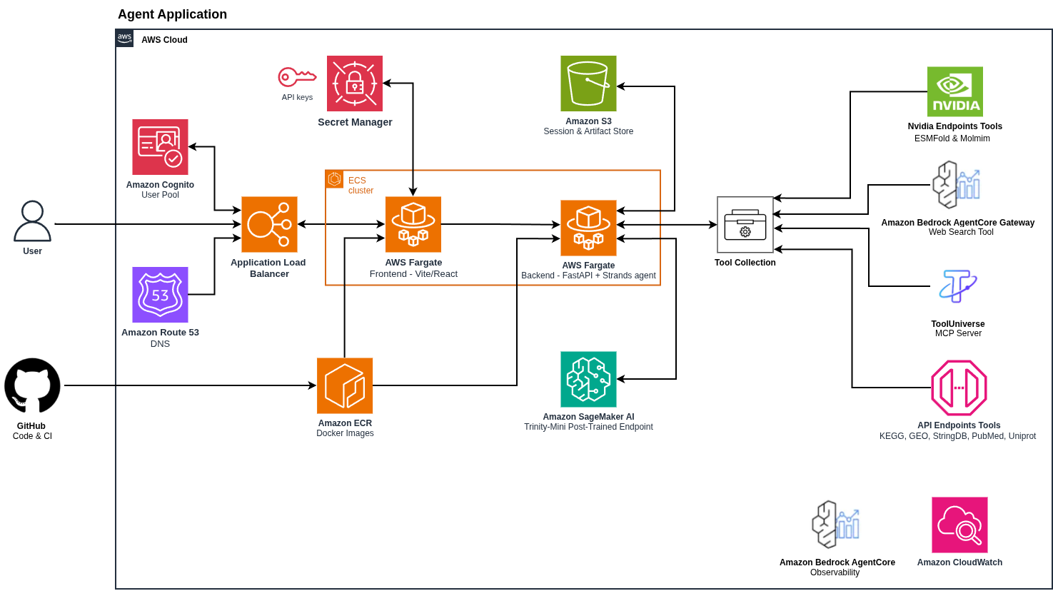 AWS architecture for the AI Scientist agentic harness